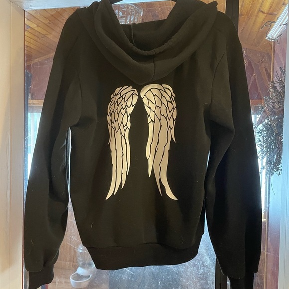 Sweatshirt, Hooded, The walking Dead, With Angel wings on back, Sz Med, EUC - Picture 2 of 4